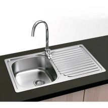 Gresinex - Vienna Evier encastré 1 cuve 1 égouttoir 80x48cm Inox