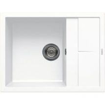 Evier granit blanc Luisina MAESTOSO 1 bac 1 petit égouttoir