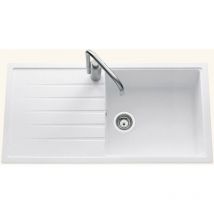 Évier granit blanc Ewi ICAUNA 1 grand bac 1 égouttoir