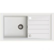 Kümbad - Evier granit blanc saul 1 bac 1 égouttoir