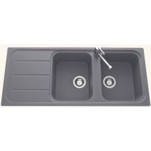 EWI - vier granit gris oglio 2 bacs 1 égouttoir