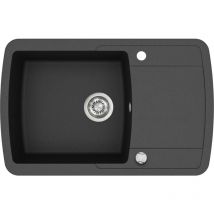 Helika - Evier granit noir lira 1 bac - 1 petit égouttoir