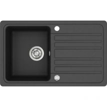 Helika - Evier granit noir notus 1 bac - 1 égouttoir