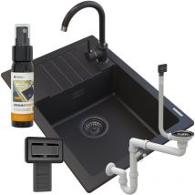 Granitan - vier granit noir argos + mitigeur beta + siphon