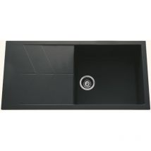 EWI - vier granit noir nova 1 grand bac 1 égouttoir - vidage manuel