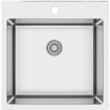 Evier inox lisse KEZIA 1 bac sans égouttoir