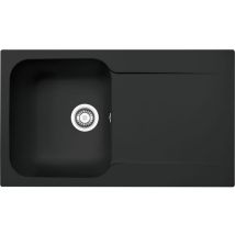 Évier Kite Fradeko 611-86 En Tectonite Noir – Dimensions 860 X 500 X 190 Mm – Pour Sous-meuble 50 Cm – Vidage Manuel – Mepamsa