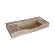 Comptoir Des Pierres - Evier massif Corton 1 bac - 120 x 65 x 15 - Bleu de Lignières Adouci