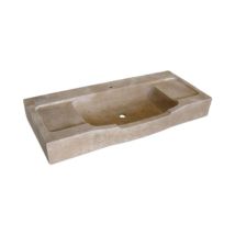 Comptoir Des Pierres - Evier massif Corton 1 bac - 130 x 65 x 15 - Charmot Clair Adouci
