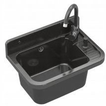 Granitan - Evier ménager noir chambre technique spacieuse paron + disque batterie