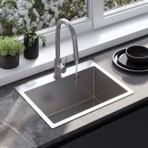 REA - vier liam brush nickel + robinet de cuisine fresh nickle