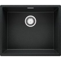 Primagran - Evier Sous Plan 56 x 47 cm Evier en Granit 1 bac + Siphon Classique, Lavabo Cuisine de Graphite