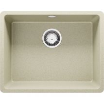 Évier Sous-Plan en Granit 56x44 cm, Lavabo Cuisine 1 Bac + Kit de Vidage, Évier au meuble 60cm, Évier de Primagran Beige