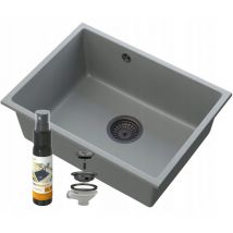 Granitan - vier Sous-Plan Manado Gris 60 cm avec Siphon Noir