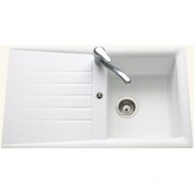 EWI - vier résine blanc emeraude 1 bac 1 égouttoir