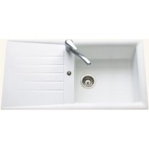 EWI - vier résine blanc emeraude 1 grand bac 1 égouttoir