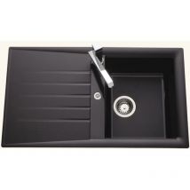 EWI - vier résine noir emeraude 1 bac 1 égouttoir