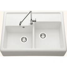 Vier timbre d'office granit blanc cassé Kümbad kiwi 2 bacs