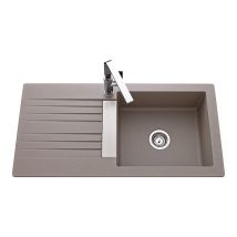 Js Schock - vier en Naturalite à encastrer, 1 grand bac, 1 égouttoir - trevise - Couleur : noir