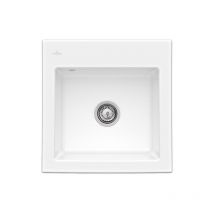 Evier villeroy et boch Subway 50 s 52,5 x 51 cm sans egouttoir Snow White CeramicPlus avec vidage manuel