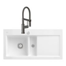 Villeroy&boch - Evier villeroy et boch Subway Pure 60 égouttoir à droite vidage auto + Robinet de cuisine Steel Expert Compact Anthracite