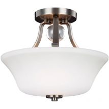 Evington - 2 Light Semi Flush Deckenleuchte Satin Nickel, E27 - Elstead