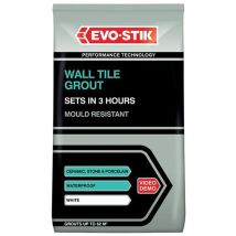 30812722 Wall Tile Grout Mould Resistant White 500g EVO478701 - Evo-stik