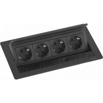 Evoline Flip Top Push M Einbausteckdose 4-fach, 230V - 3500W, schwarz