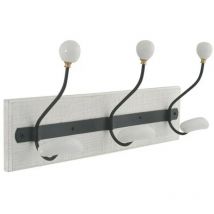 Evoludis - Porte-manteau Galbe en bois, blanc, à fixer, H.19.5 x P.13 x l. 42.5 cm