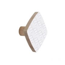 Evoludis - Tête portemanteau carré blanc