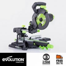 Evolution Power Tools - Evolution F210SMS 210mm Sliding Mitre Saw With tct Multi-Material Cutting Blade (230v)
