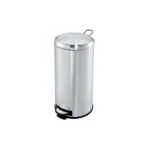 Evre - 30L Stainless Steel Waste Bin with non-slip Pedal for Kitchen Office Bathroom Waste - Silver
