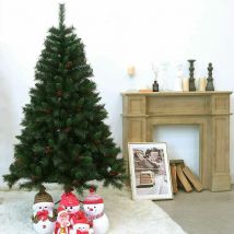 Artificial Christmas Tree With Pine Cones & Berries with pvc Tips 7ft - Evre