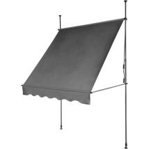 Evre - Manual Clamp Awning Waterproof UV-Resistant Balcony Patio Privacy (Dark Grey, 200x150cm)