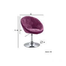 Velvet Texture Round Height Adjustable Lounge Office Bar Swivel Chair With Backrest (Pink) - Evre