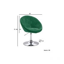 Velvet Texture Round Height Adjustable Lounge Office Bar Swivel Chair With Backrest (Green) - Evre