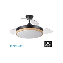 Ventilator dc evros schwarz/heu 72w 6120lm 91d 3-stufig ausklappbar 3000-4000-6000k Fernbedienung, Zeitschaltuhr, Speicher