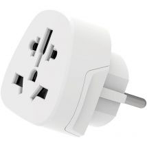 Ewent - Adaptador de Viaje Adaptador Enchufe de Mundo a Europa, Adaptador Enchufe UK/USA/AUS/CHN/Japon/Suiza/Mundo a Toma Schuko