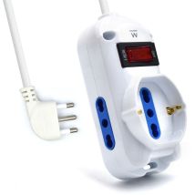 Ew3918 Multipresa Ciabatta Elettrica 3 Posti, 2 Prese Ita 10/16a+1schuko, Protezione Sovraccarico Sovratensione 250v/2500w Spina Italiana 10a Cavo 