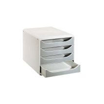 Module de classement Exacompta Big-Box 4 tiroirs gris clair - gris