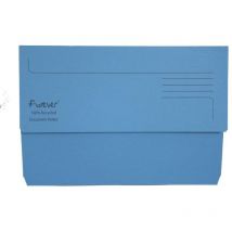 Forever - Exacompta Document Wallet Manilla Foolscap Half Flap 290gsm Blue