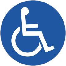 Ref. 67113E - 1 pannello rotondo per disabili - In vinile antiscivolo e resistente ai raggi uv - Diametro del pannello : 30 cm - colore : blu