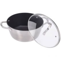 Excellent Houseware Poêle 24 cm + Couvercle en Verre