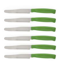 Excelsa Rainbow Set 6 Coltelli Da Tavola Seghettati, Acciaio Inox, Verde