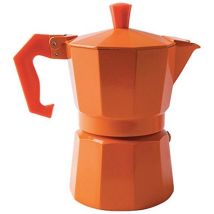 Caffettiera Color 1 Tazza, Alluminio, Arancio, Fino A 2 Tazze - Excelsa
