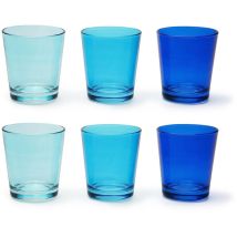 Portofino Set 6 Bicchieri, Scala di Azzurro, 30 Cl., Vetro Soffiato - Excelsa