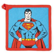 Superman Presina da Cucina, Cm. 20 x 20, Fodera 100% Cotone, Imbottitura in Poliestere - Excelsa
