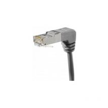 Exertis Connect - Cordon RJ45 catégorie 6A s/ftp coudé bas gris - 0,3 m (854286)