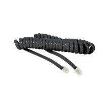 Cordon spirale 4/4 RJ9 - 2.00M couleur noire (936650) - Exertis Connect