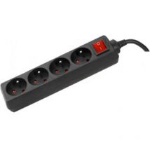 exertis Connect Multiprise 4 prises noires + inter 1.50 m (DEX-808554)